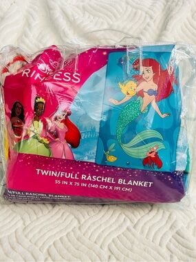 Disney Princess Ariel Little Mermaid Blanket Full Size 55x75 New